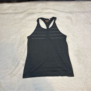 Athleta Racerback Tank Top Women’s Large Forest Green Striped Athletic Workout